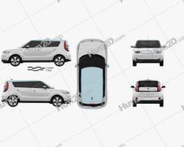 Kia Soul EV 2016 car clipart