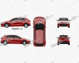 Kia Rio de 5 portas hatchback 2017 car clipart