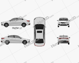 Kia Rio (K2) sedan 2017 car clipart