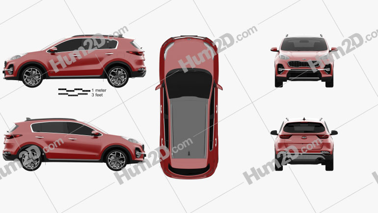 Kia Sportage GT-line 2018 car clipart