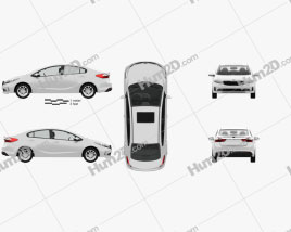 Kia K3 CN-spec sedan with HQ interior 2018 car clipart
