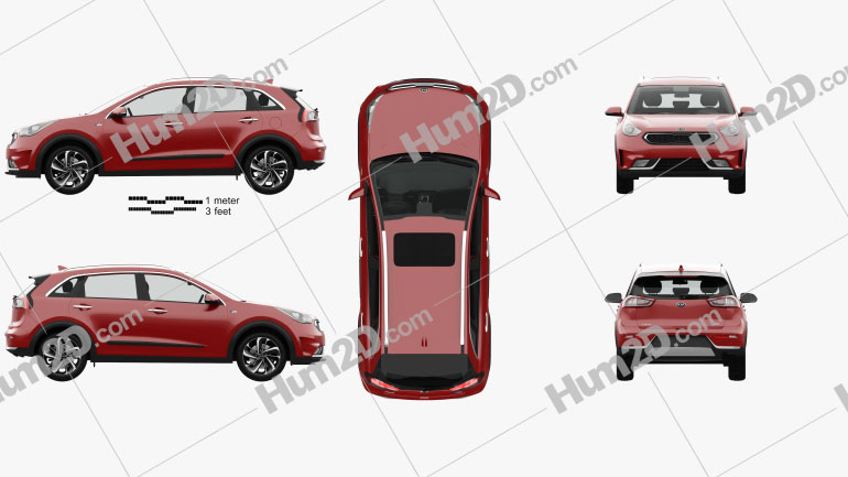 Kia Niro with HQ interior 2017 car clipart