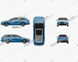Kia Ceed sportswagon 2018 car clipart