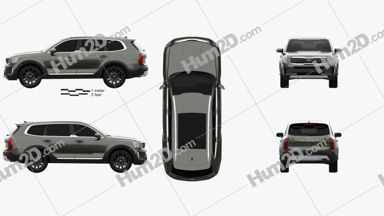 Kia Telluride 2019 car clipart