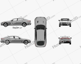 Kia Stinger GT mit HD Innenraum and Engine 2017 car clipart