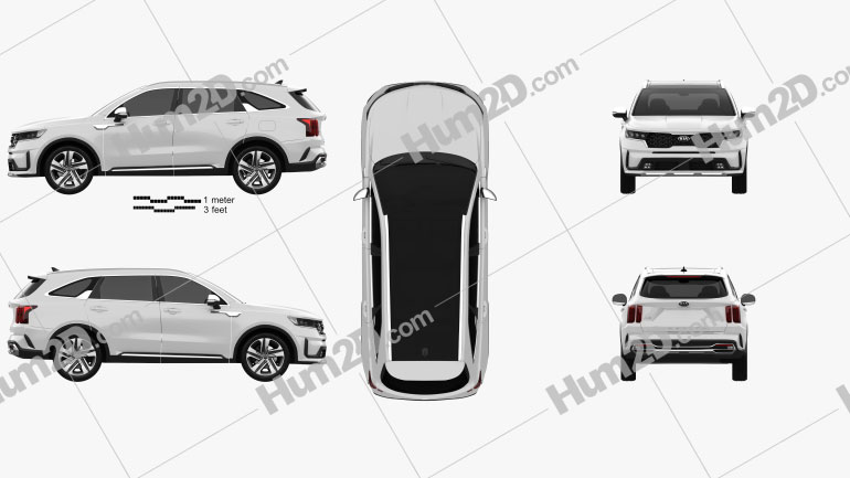 Kia Sorento EcoHybrid 2020 car clipart