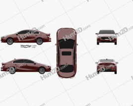 Kia K3 GT-line CN-spec 2020 car clipart