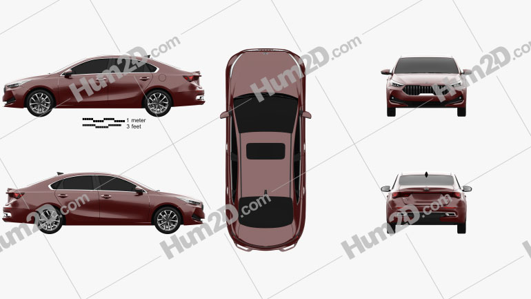 Kia K3 GT-line CN-spec 2020 car clipart
