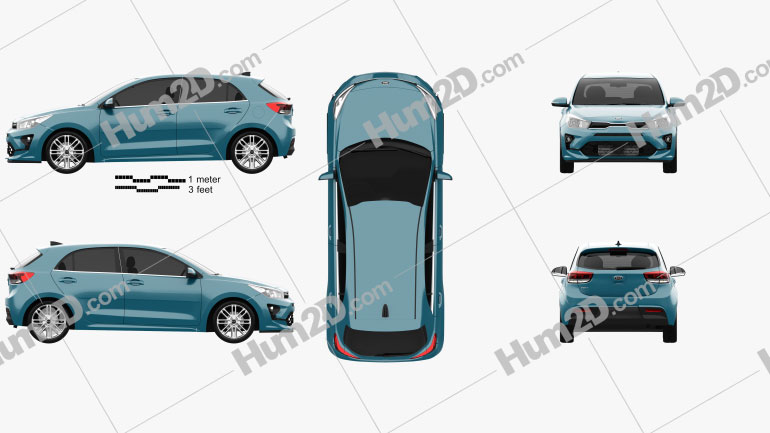 Kia Rio hatchback 2020 car clipart