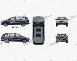 Kia Carnival with HQ interior and engine 2021 clipart