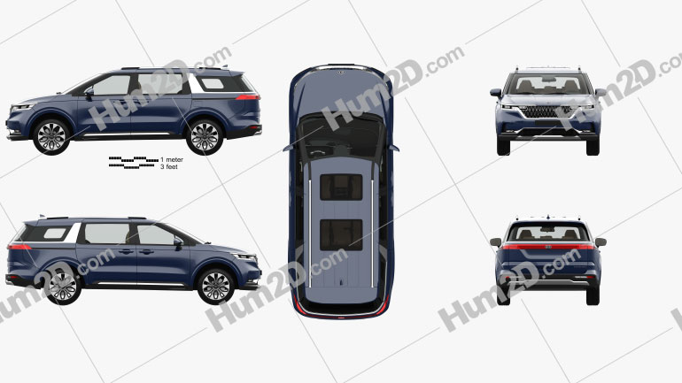 Kia Carnival with HQ interior and engine 2021 Blueprint