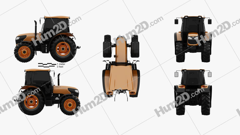 Kubota M7060 2018 Tractor clipart