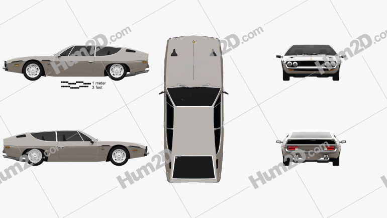 Lamborghini Espada 1968-1978 Blueprint in PNG - Download Vehicles Clip Art  Images