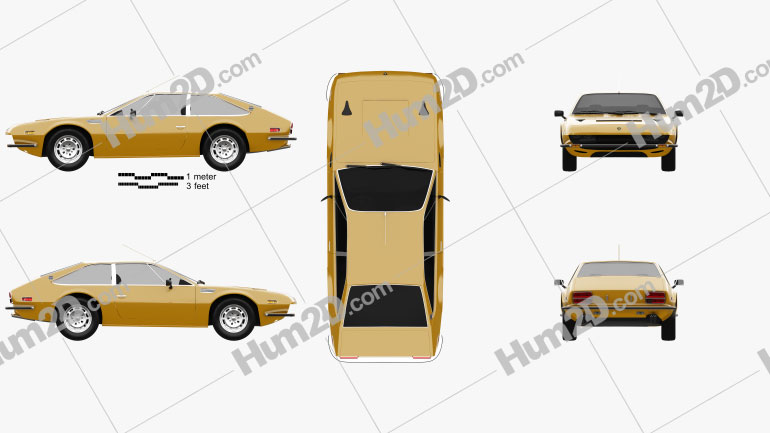 Lamborghini Jarama 400 GTS 1976 car clipart