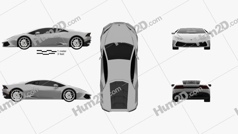 Lamborghini Huracan 2014 Blueprint in PNG - Download Vehicles Clip Art  Images