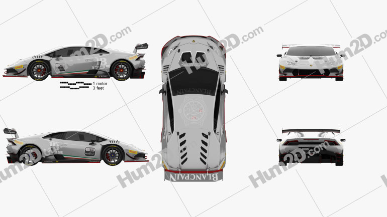 Lamborghini Huracan (LP 620-2) Super Trofeo 2014 Clipart Image