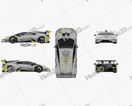 Lamborghini Huracan Super Trofeo Evo Race 2018 car clipart