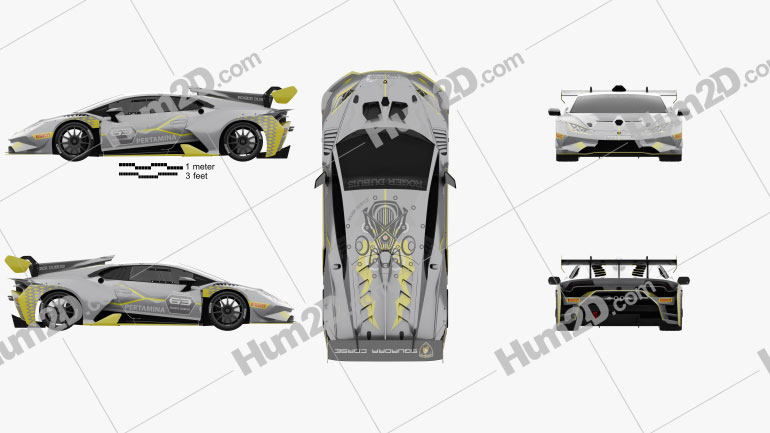 Lamborghini Huracan Super Trofeo Evo Race 2018 car clipart