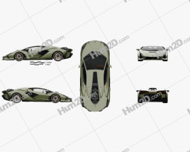 Lamborghini Sian com interior HQ 2020 car clipart