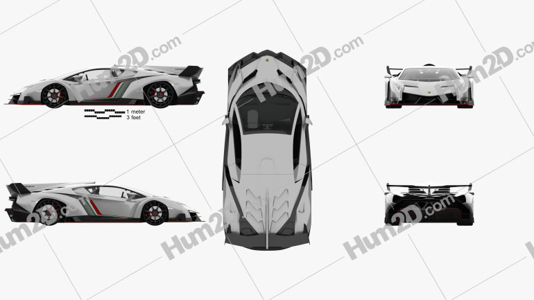 Lamborghini Veneno with HQ interior 2013 car clipart