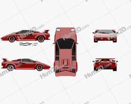 Lamborghini Countach Turbo 1985 car clipart