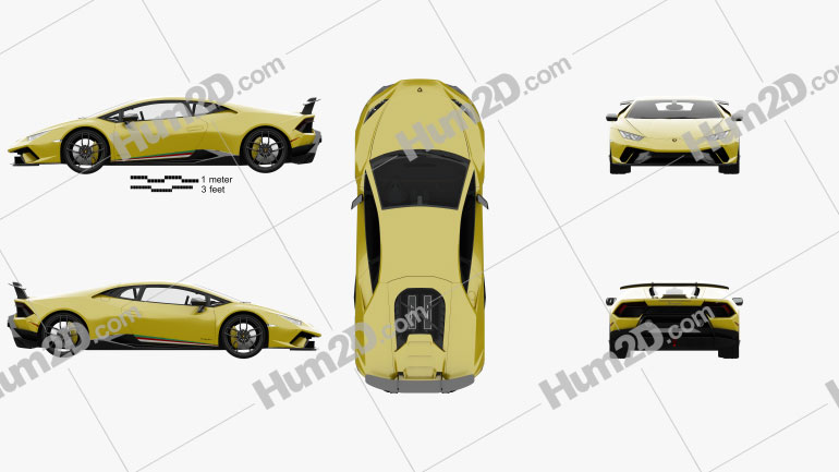 Lamborghini Huracan Performante with HQ interior 2017 car clipart