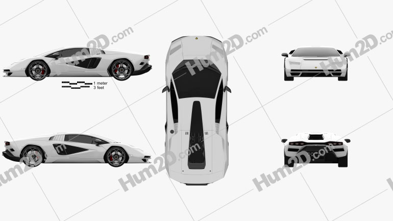 Lamborghini Countach (LPI 800-4) 2022 car clipart