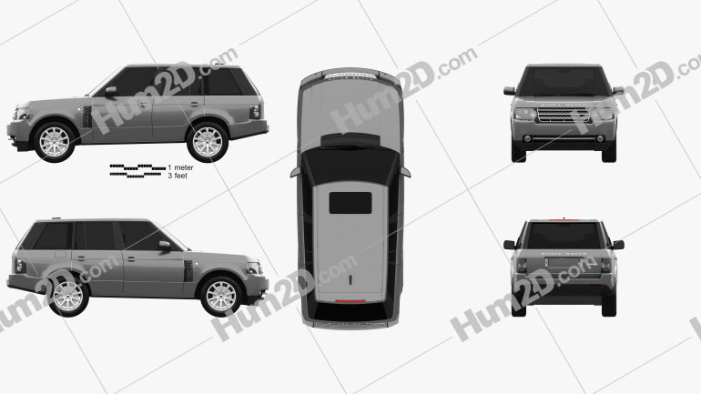 Land Rover Range Rover Supercharged 2009 Clipart Image