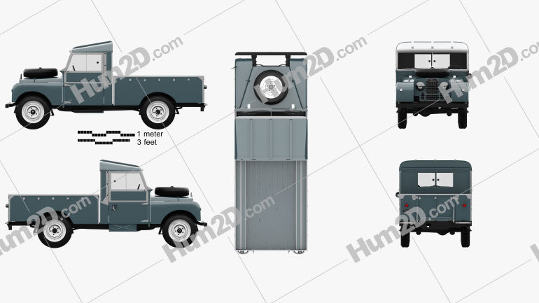 Land Rover Series I 107 Pickup 1958 Clipart Image