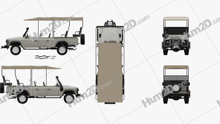 Land Rover Defender Safari Game Viewing 1990 car clipart