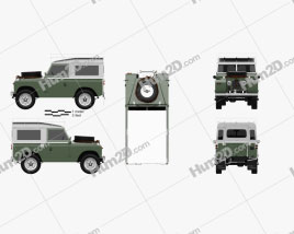 Land Rover Series IIA 88 Pickup 1968 car clipart