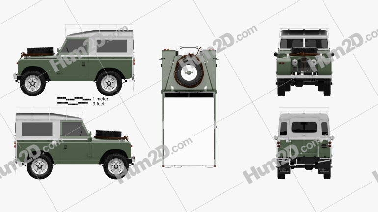 Land Rover Series IIA 88 Pickup 1968 car clipart