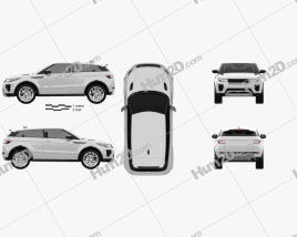 Land Rover Range Rover Evoque 3-türig 2015 car clipart