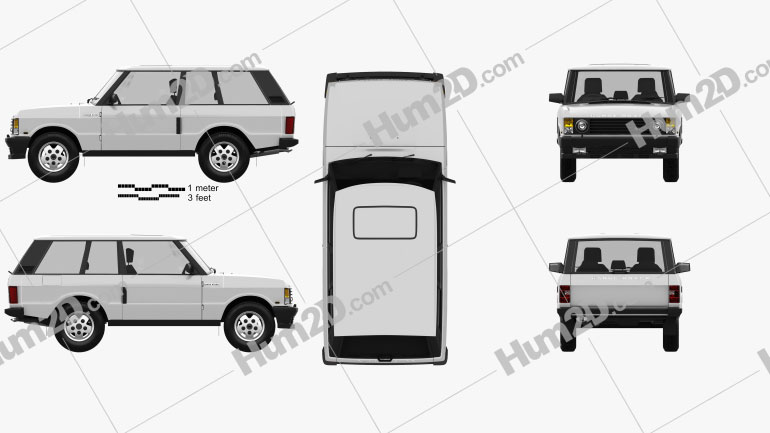 Land Rover Range Rover 3-door 1986 car clipart