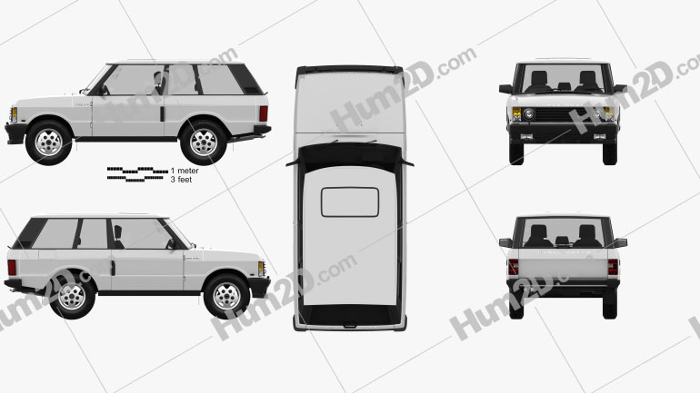 Land Rover Range Rover 3-türig 1986 car clipart