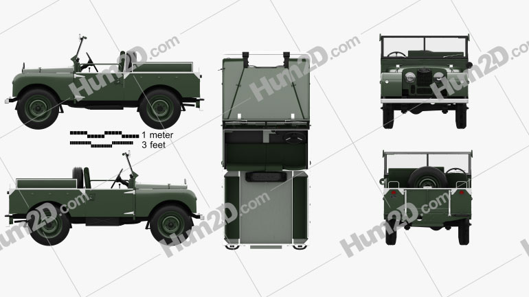 Land Rover Series I Churchill 1954 car clipart
