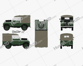 Land Rover Series I 80 Soft Top 1953 car clipart
