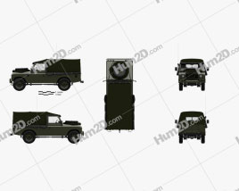 Land Rover Series III LWB Military FFR with HQ interior 1985 car clipart