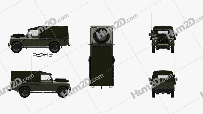 Land Rover Series III LWB Military FFR mit HD Innenraum 1985 car clipart