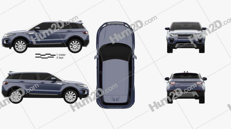 Land-Rover Range Rover Evoque SE de 5 portas 2015 Imagem Clipart