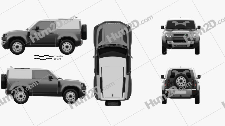 Land Rover Defender 90 HardTop 2020 Blueprint