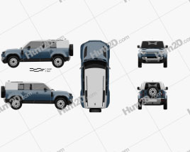 Land Rover Defender 110 HardTop 2020 car clipart