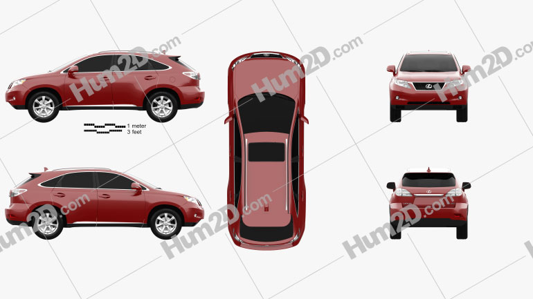 Lexus RX 2010 Clipart and Blueprint - Download Vehicles Clip Art Images