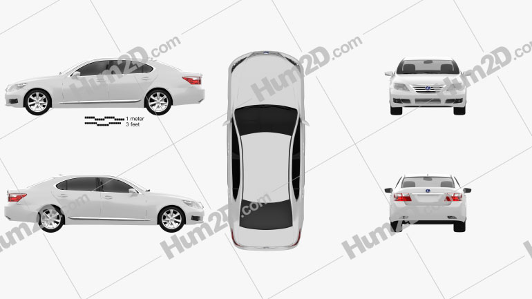 Lexus LS (XF40) 600h 2010 car clipart