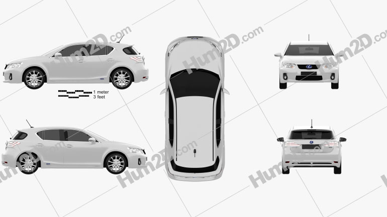 Lexus CT 200h 2011 car clipart