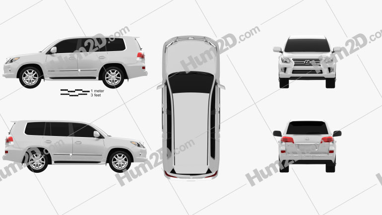 Lexus LX 2013 Clipart and Blueprint - Download Vehicles Clip Art Images