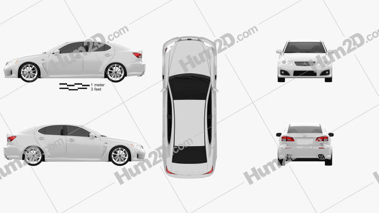 Lexus IS F (XE20) 2012 Clipart and Blueprint - Download Vehicles Clip