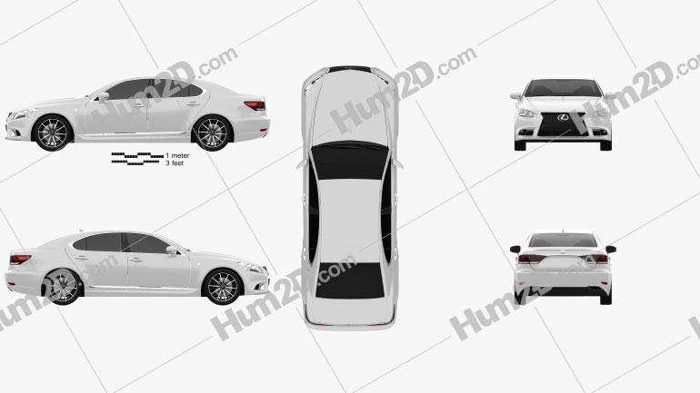 Lexus LS F sport (XF40) 2012 car clipart