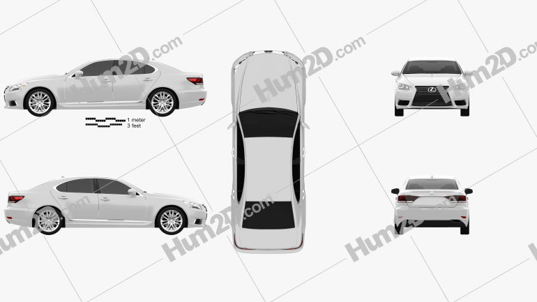Lexus LS (XF40) 2012 Clipart Image