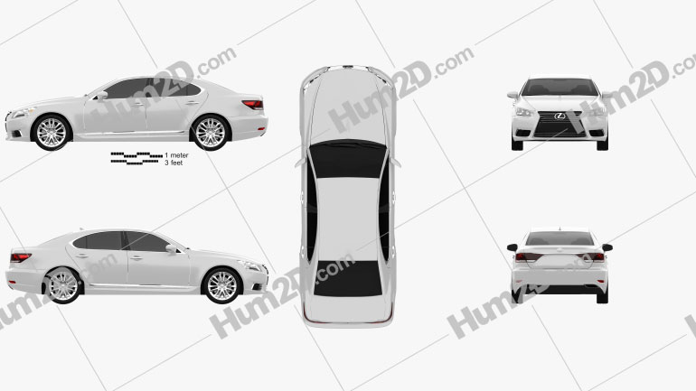 Lexus LS (XF40) 2012 car clipart